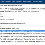 Trong lưu ý của Cơ quan quản lý phương tiện tại Mỹ (DMV) cũng ghi rõ vấn đề này. Phải mang cả 2 bằng lái trong nước và quốc tế (IDP - International Driving Permit) khi lái xe ở nước ngoài.​